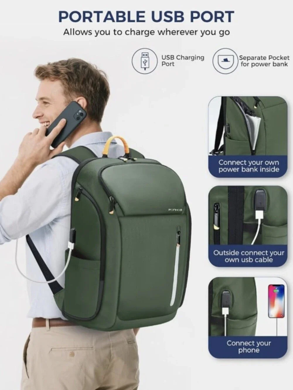 Ponhog Travel Laptop Weekender Backpack